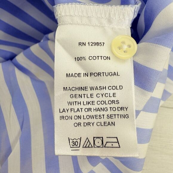 Tuckernuck The Shirt by Rochelle Behrens L Drop Waist Shirt Dress Striped Blue - Picture 12 of 16